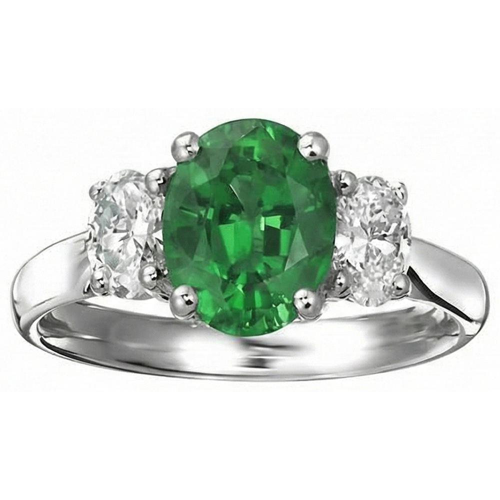 natural oval emerald 6.50ct ring side angle