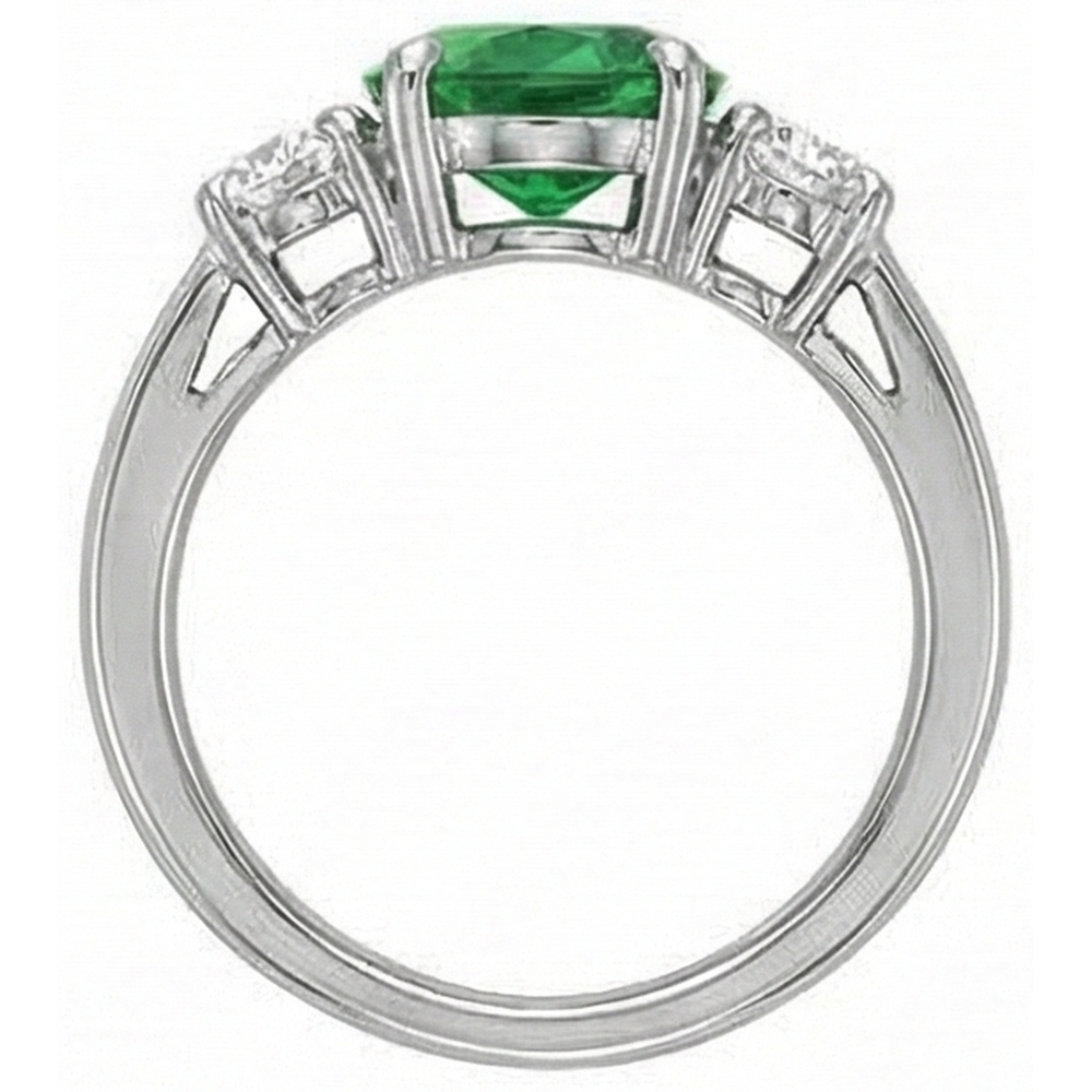 natural oval emerald 6.50ct ring profile view
