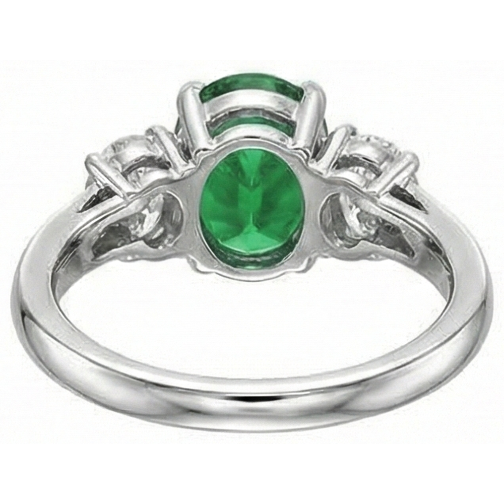 natural oval emerald 6.50ct ring on white background
