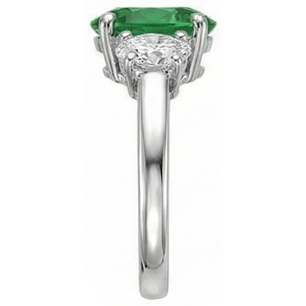 natural oval emerald 6.50ct ring top view