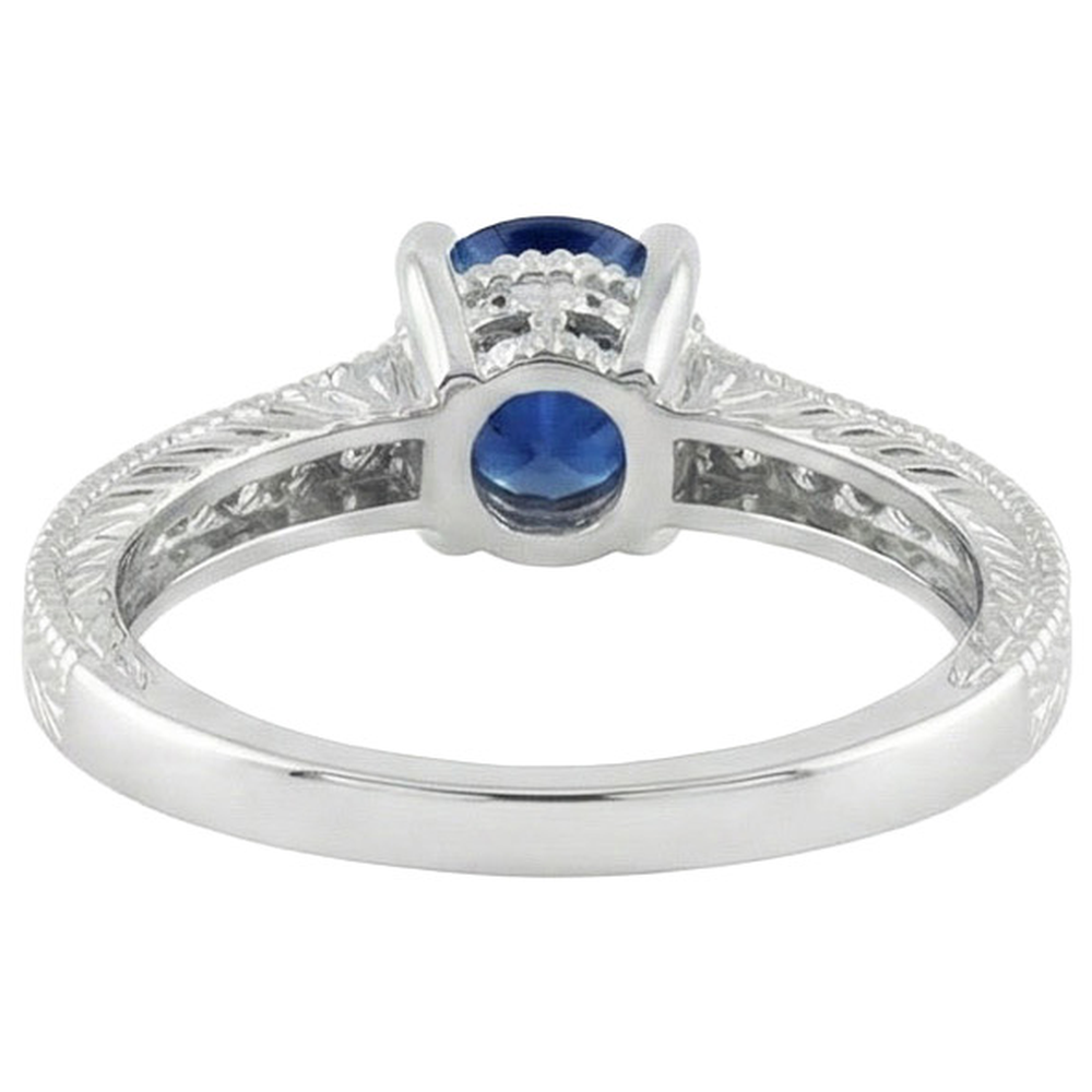 natural round sapphire 1.85ct ring profile view