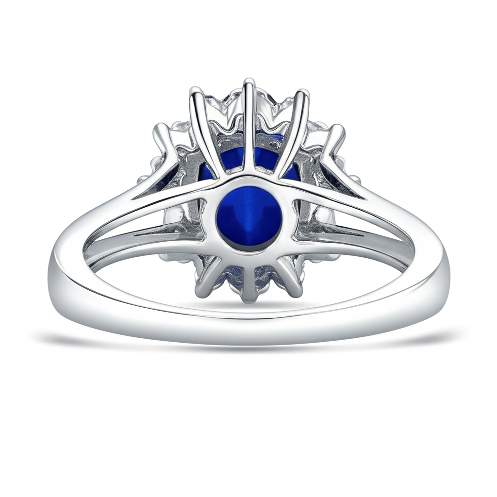 Oval Cut Burmese Sapphire Ring