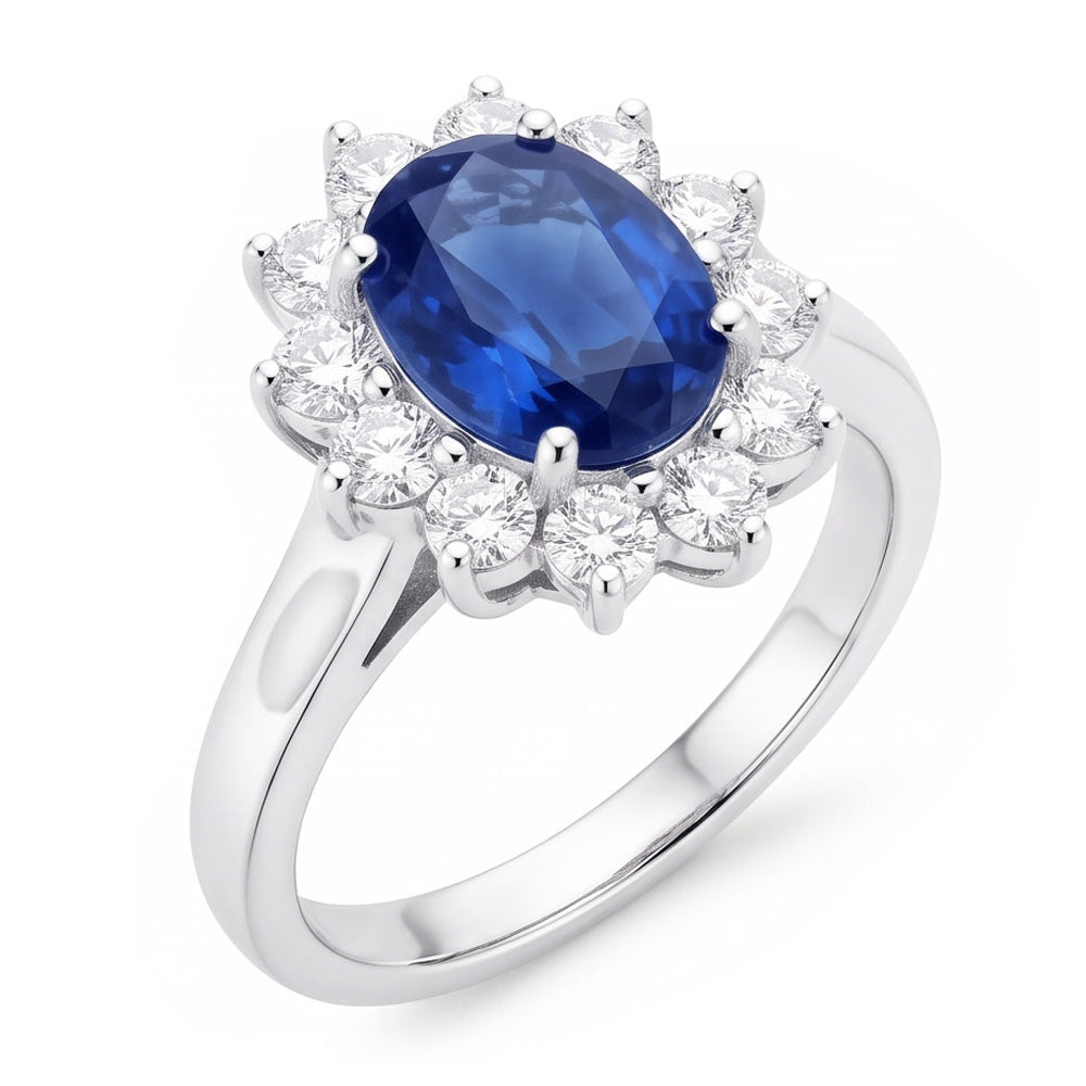 Oval Cut Burmese Sapphire Ring
