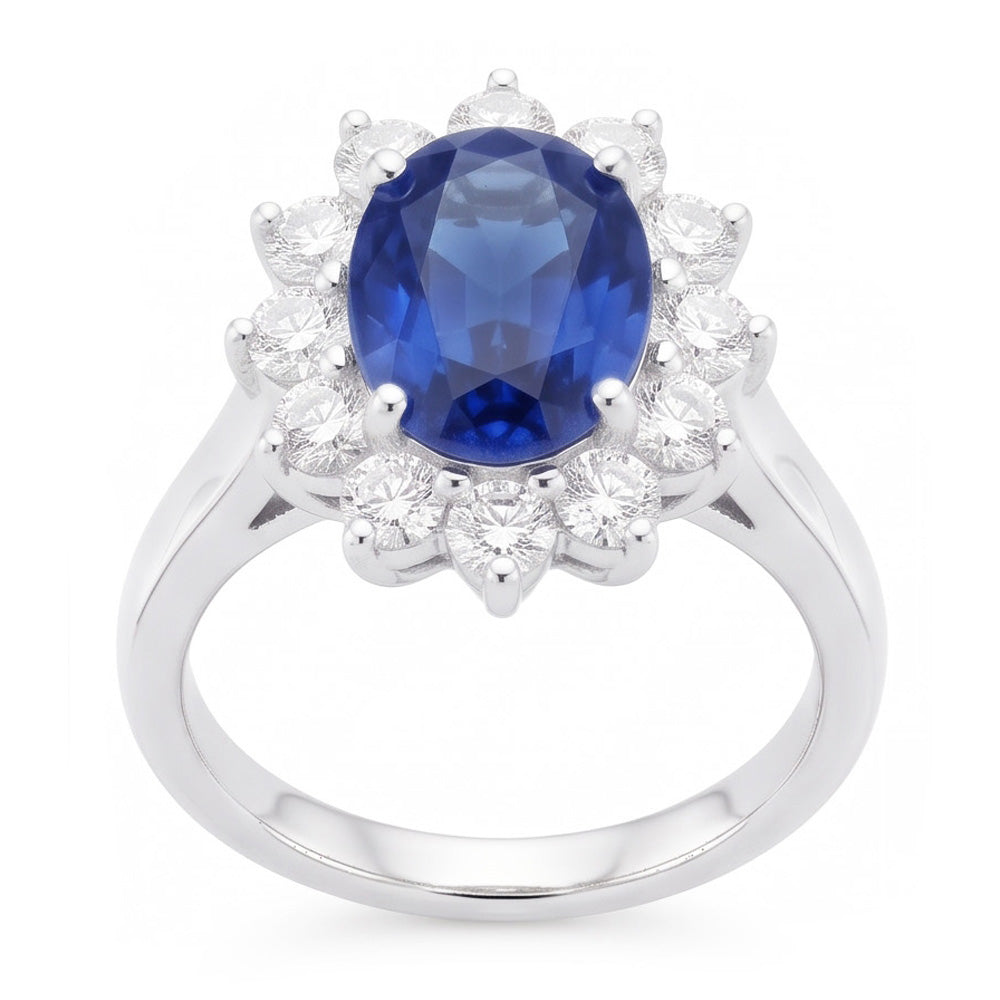Oval Cut Burmese Sapphire Ring