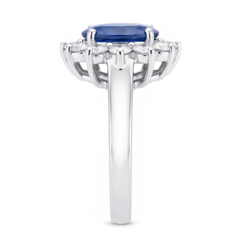 Oval Cut Burmese Sapphire Ring