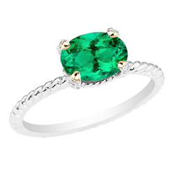 Real GIA Certified Colombian Emerald Precious Stone Ring 2 ct