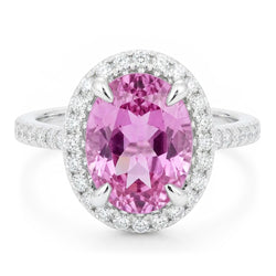 Oval Cut Kunzite With Natural Earth Mined Diamond ( Not Lab Grown )s 16.95 Carats Wedding Ring White Gold
