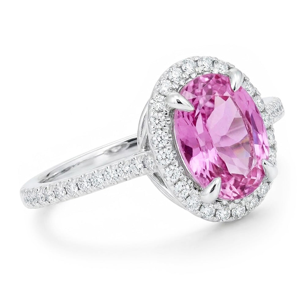 Oval Cut Kunzite With Natural Earth Mined Diamond ( Not Lab Grown )s 16.95 Carats Wedding Ring White Gold