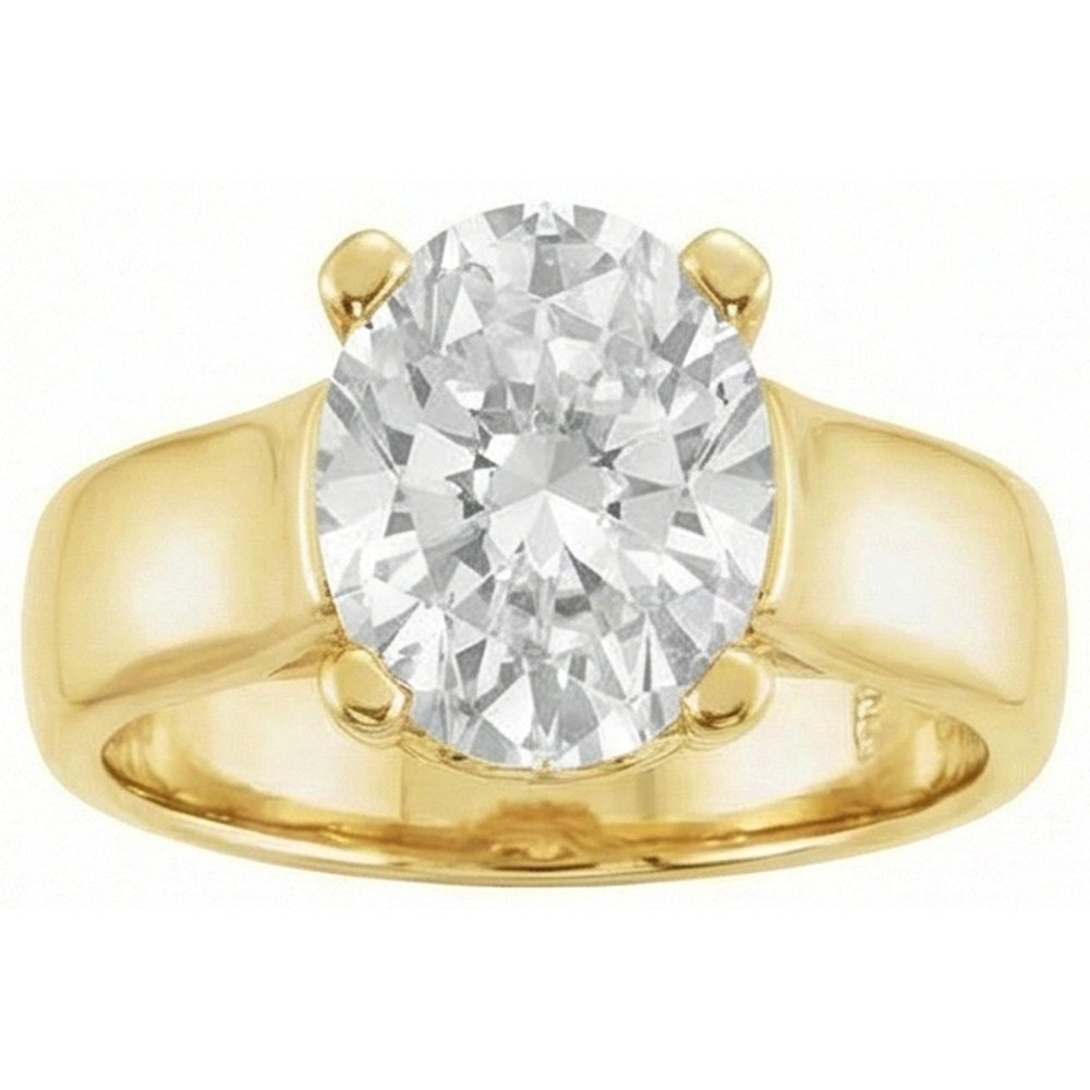 Real Diamond Solitaire Engagement Ring 5 ct 14K Yellow Gold – side view