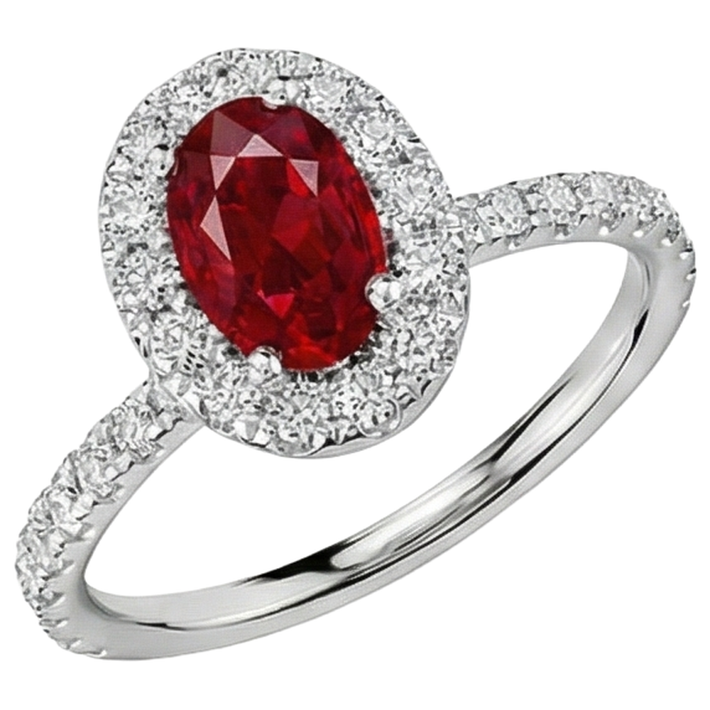 natural round ruby 4ct ring side angle