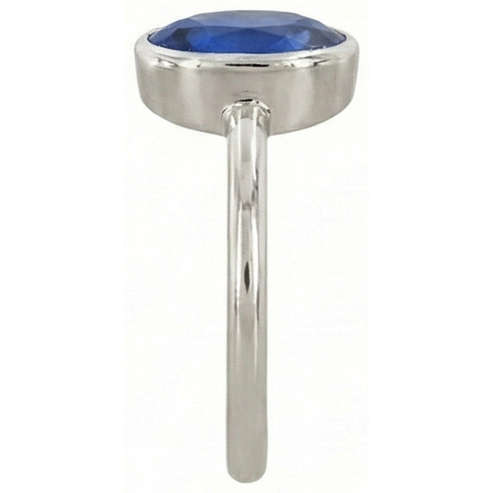 Oval Cut Sapphire Solitaire Ring Bezel Set 2 Carats Ladies Jewelry