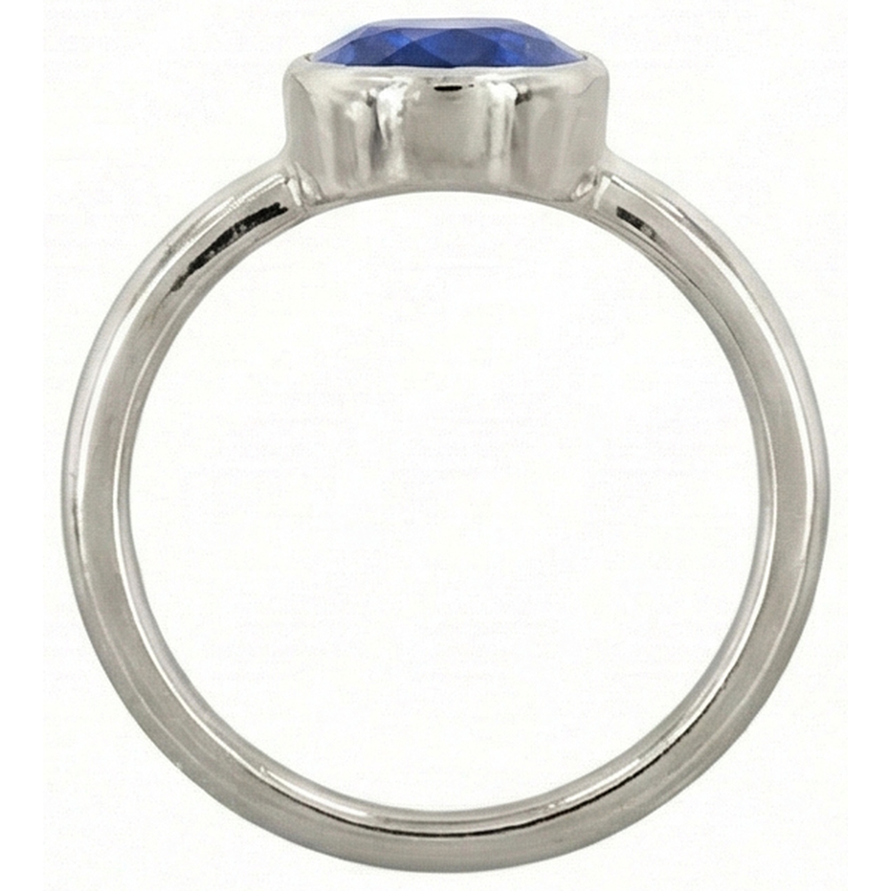 Oval Cut Sapphire Solitaire Ring Bezel Set 2 Carats Ladies Jewelry