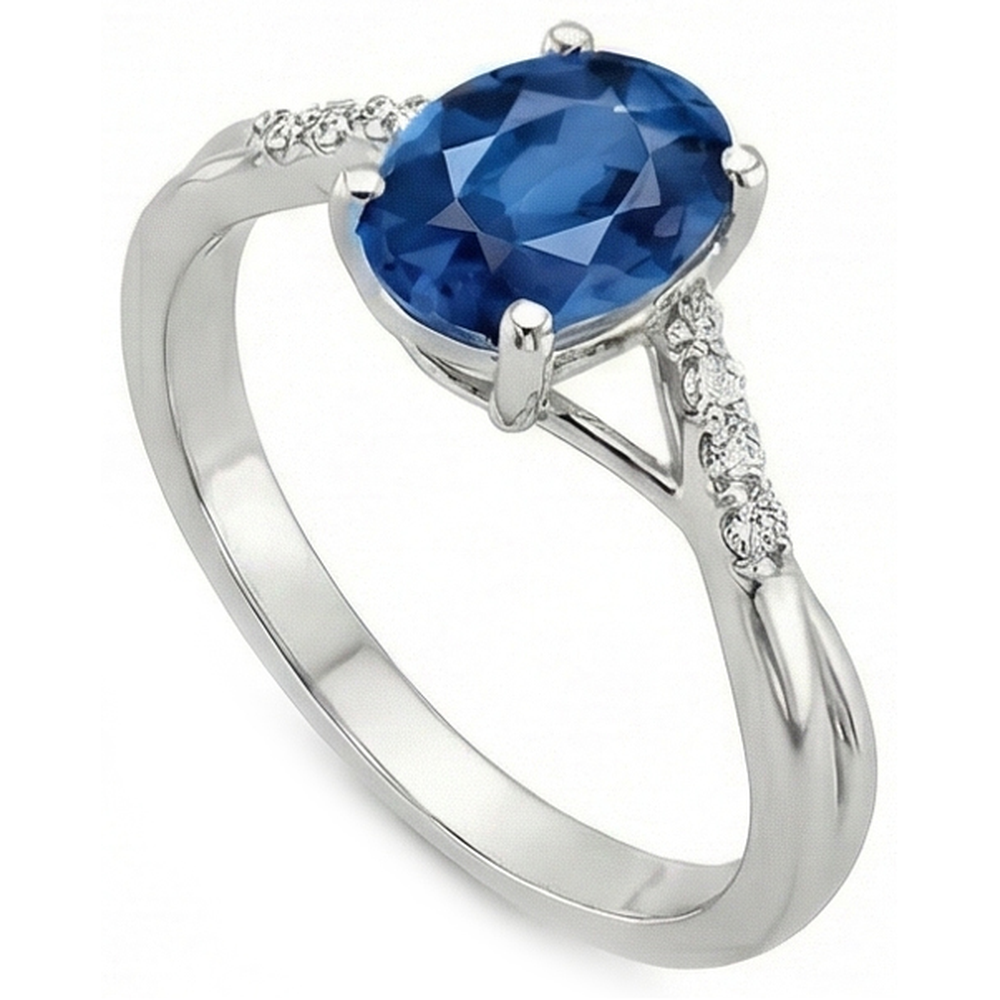 Oval Cut Solitaire Sapphire Engagement Ring