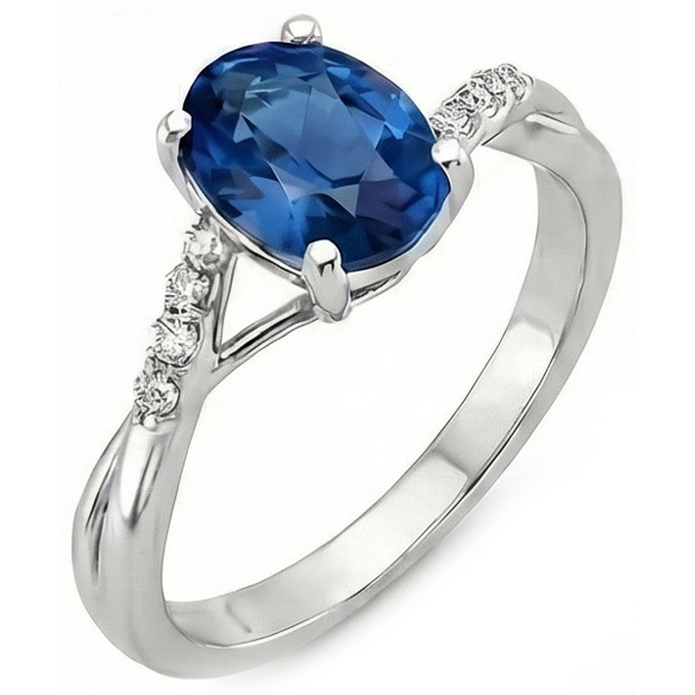 Oval Cut Solitaire Sapphire Engagement Ring