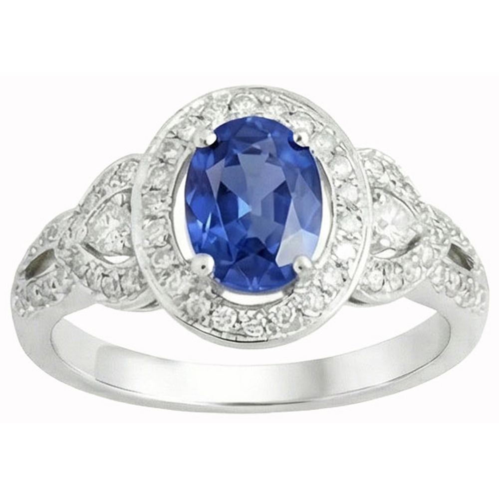 natural round sapphire 3ct ring side angle
