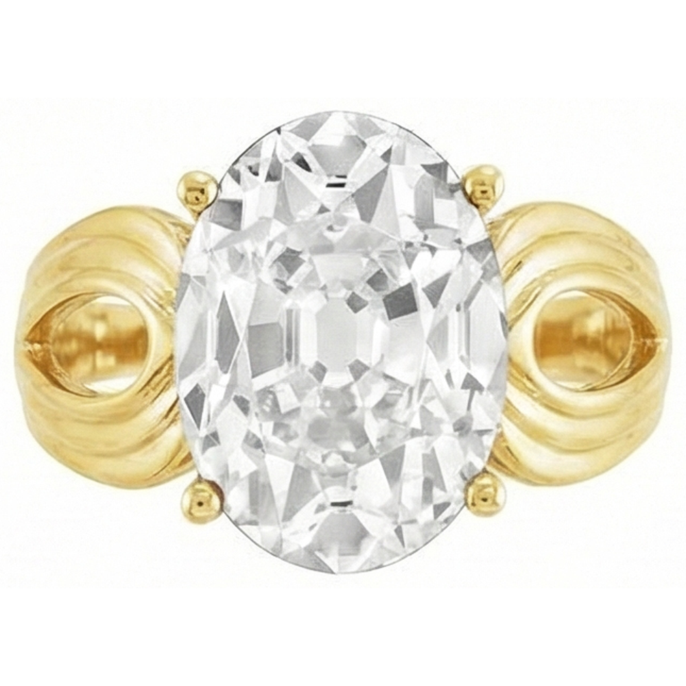 Real Brilliant Diamond Single Stone Ring 5 ct 14K Yellow Gold – angle view