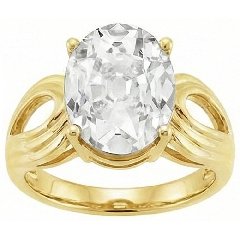 Single Stone Ring 14K Yellow Gold with Brilliant Diamond – profile view