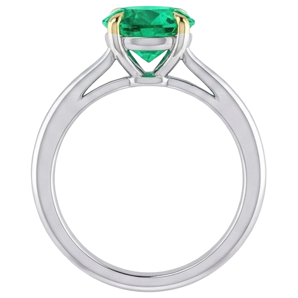Radiant Colored Stone Ring 3.50 ct – back view