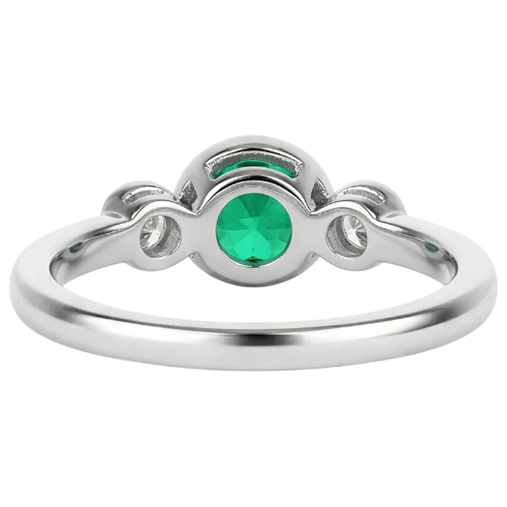 Exquisite Fine Emerald Gemstone Ring 2 ct – detail view