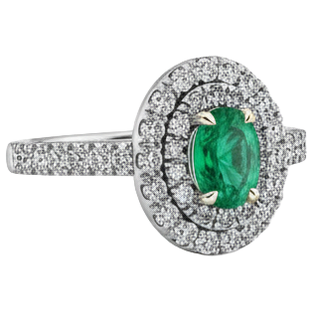 Authentic Emerald Gemstone Ring – side view