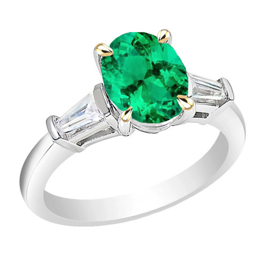 Earth-Mined Emerald Colored Stone Ring – main view