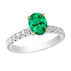Sparkling GIA-Certified Colombian Emerald Precious Stone Ring