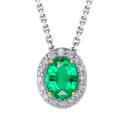 Brilliant GIA-Certified Colombian Emerald Precious Stone Pendant