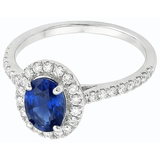 natural round sapphire 4ct ring front view