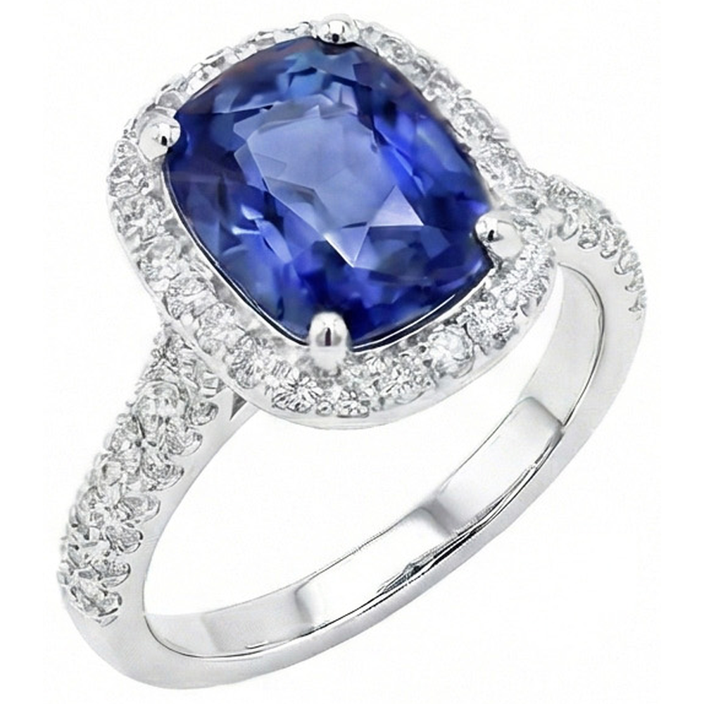 natural round sapphire 9ct ring side angle