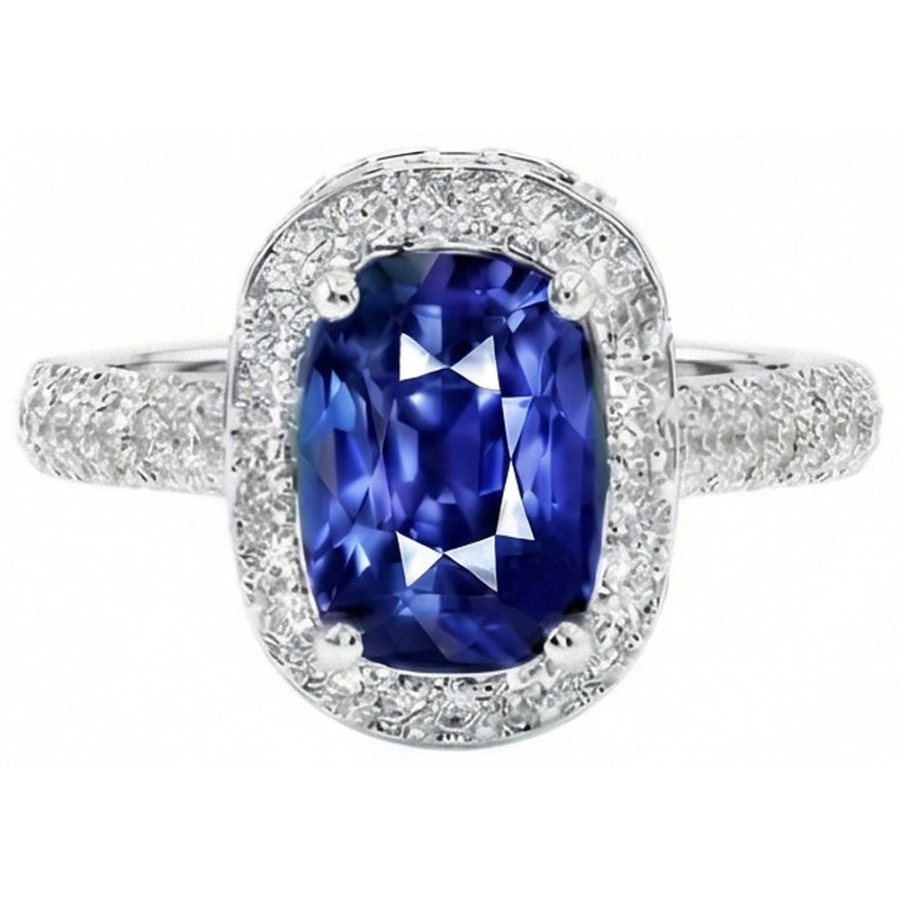 natural round sapphire 9ct ring top view