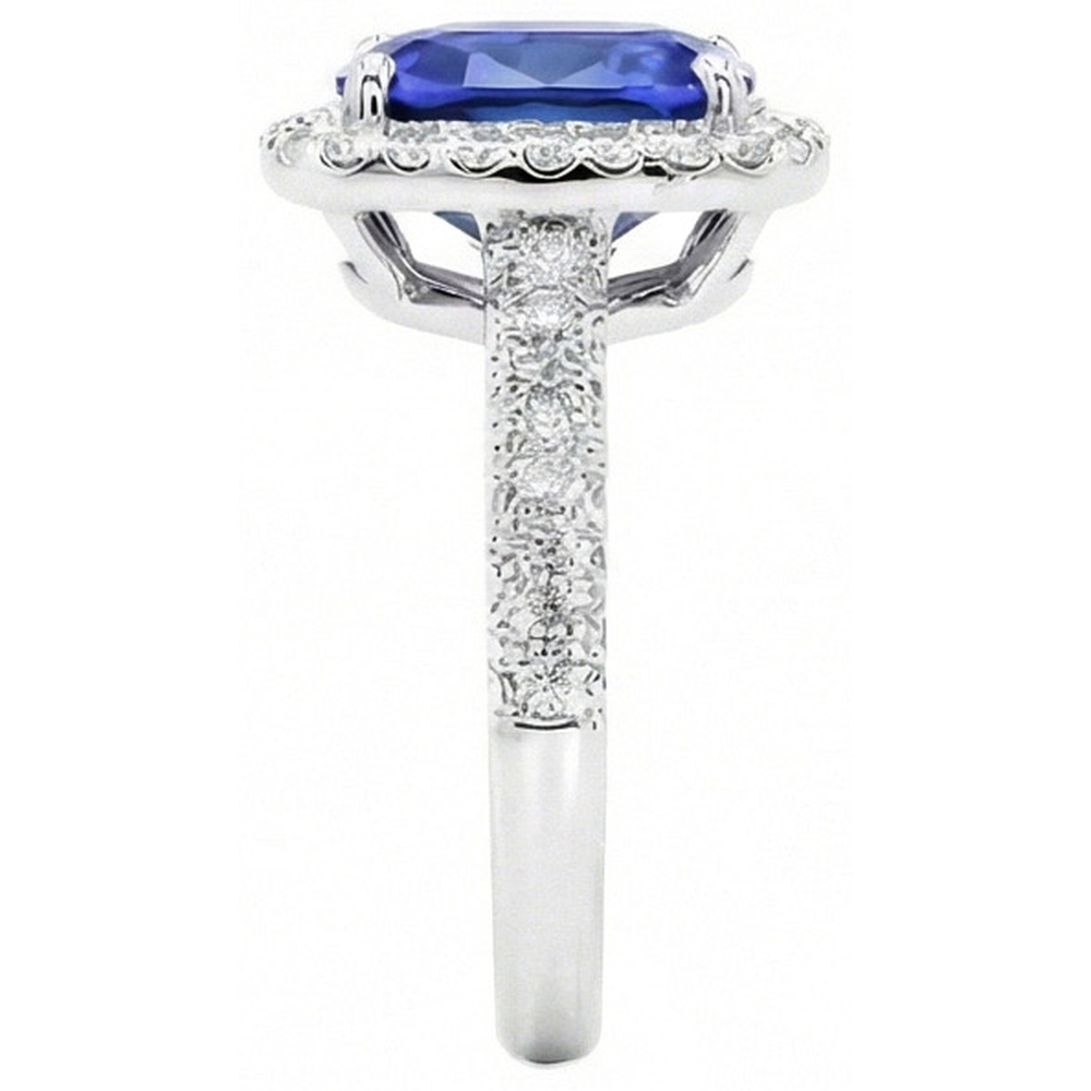 natural round sapphire 9ct ring on white background