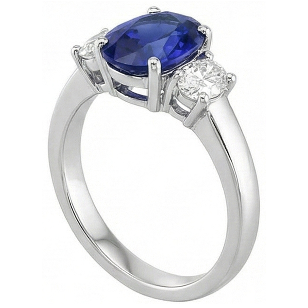 natural oval sapphire 5ct ring with diamond accents