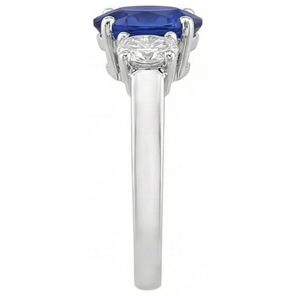 natural oval sapphire 5ct ring three quarter angle