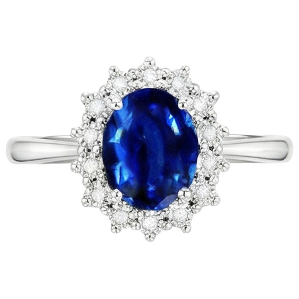 natural round sapphire 4ct ring side angle