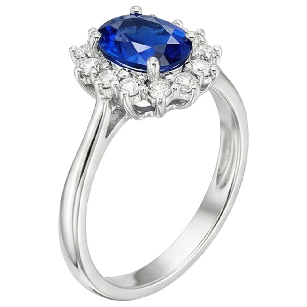 natural round sapphire 4ct ring top view