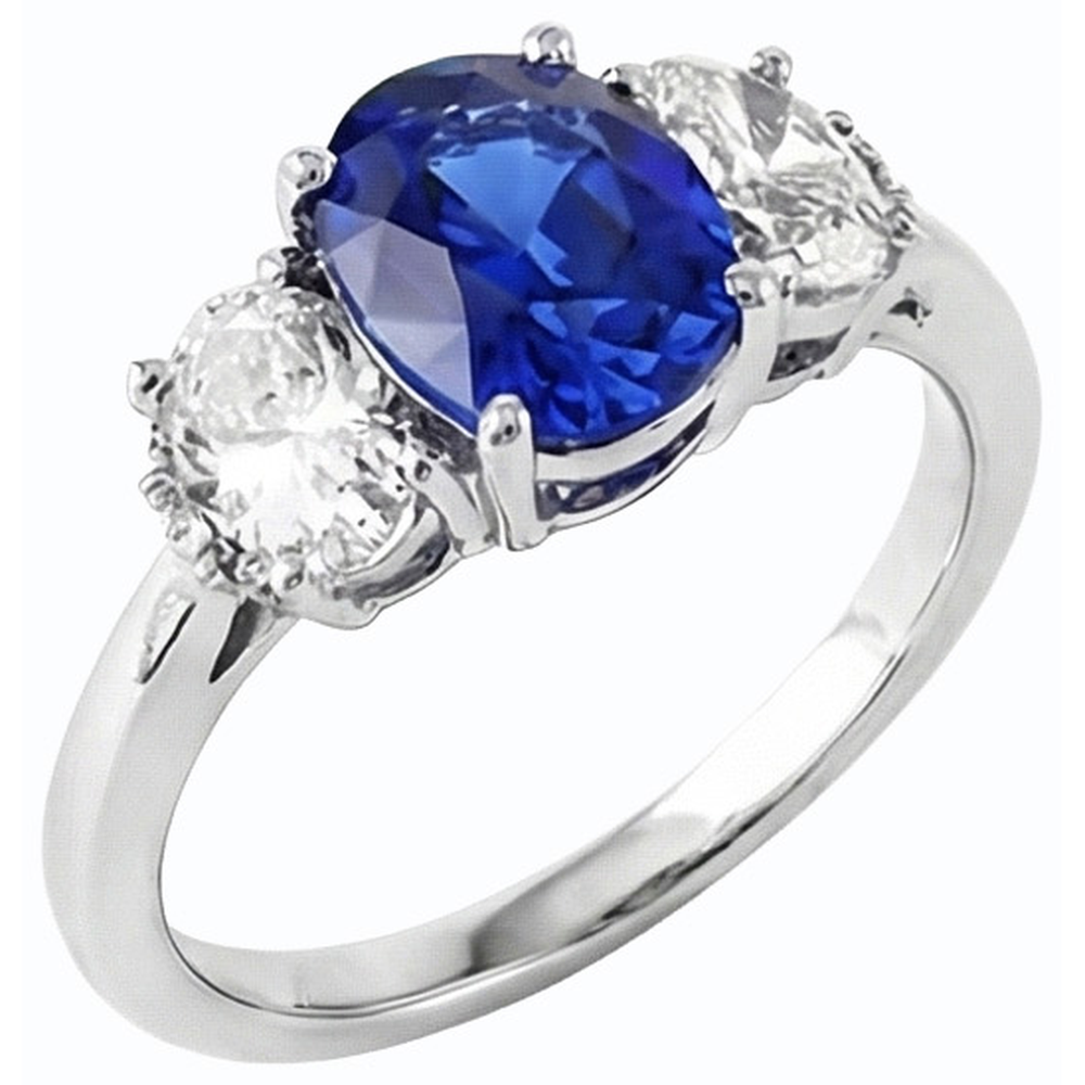 natural oval sapphire 2.50ct ring side angle