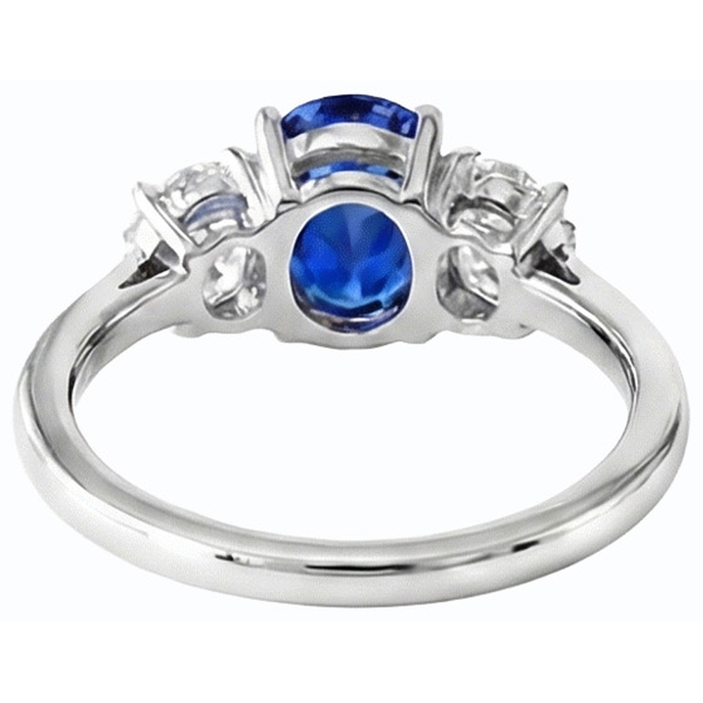 natural oval sapphire 2.50ct ring top view
