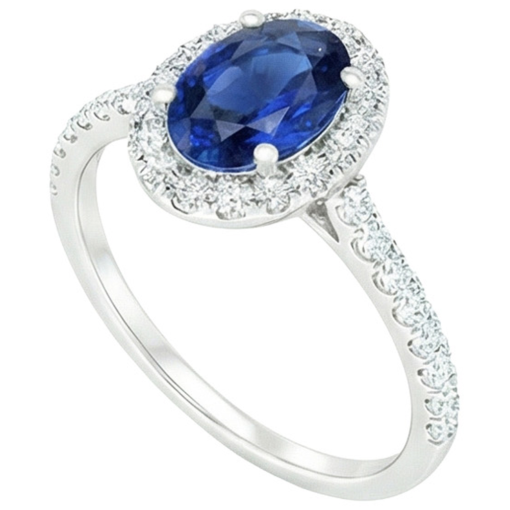 natural round sapphire 6ct ring profile view