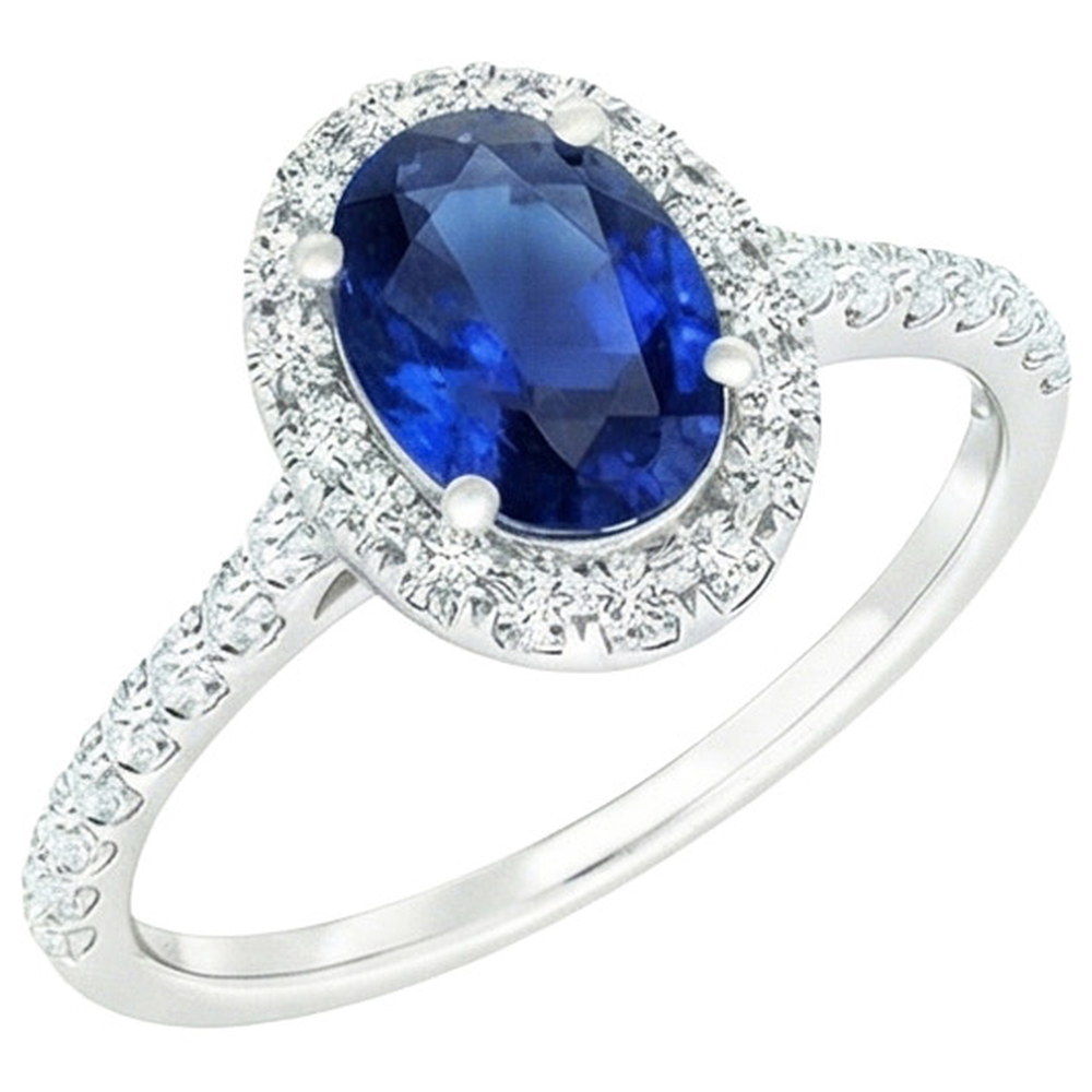 natural round sapphire 6ct ring top view