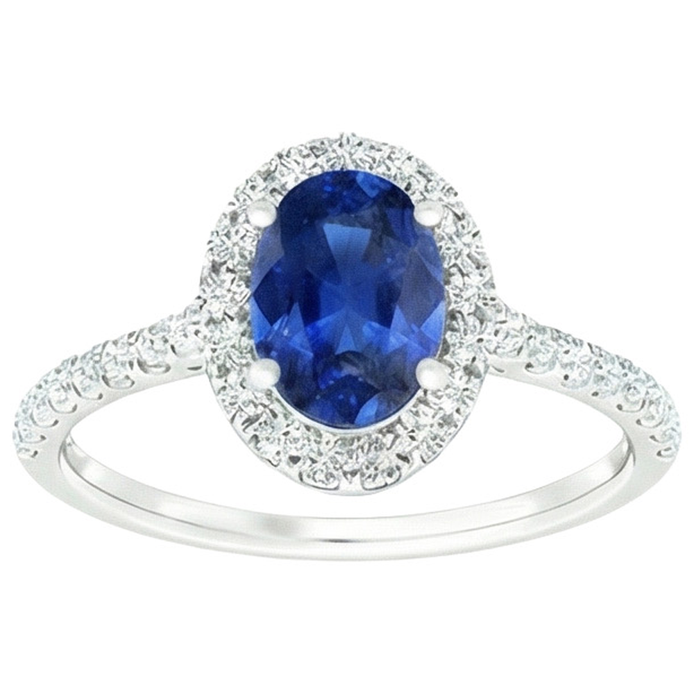 natural round sapphire 6ct ring side angle
