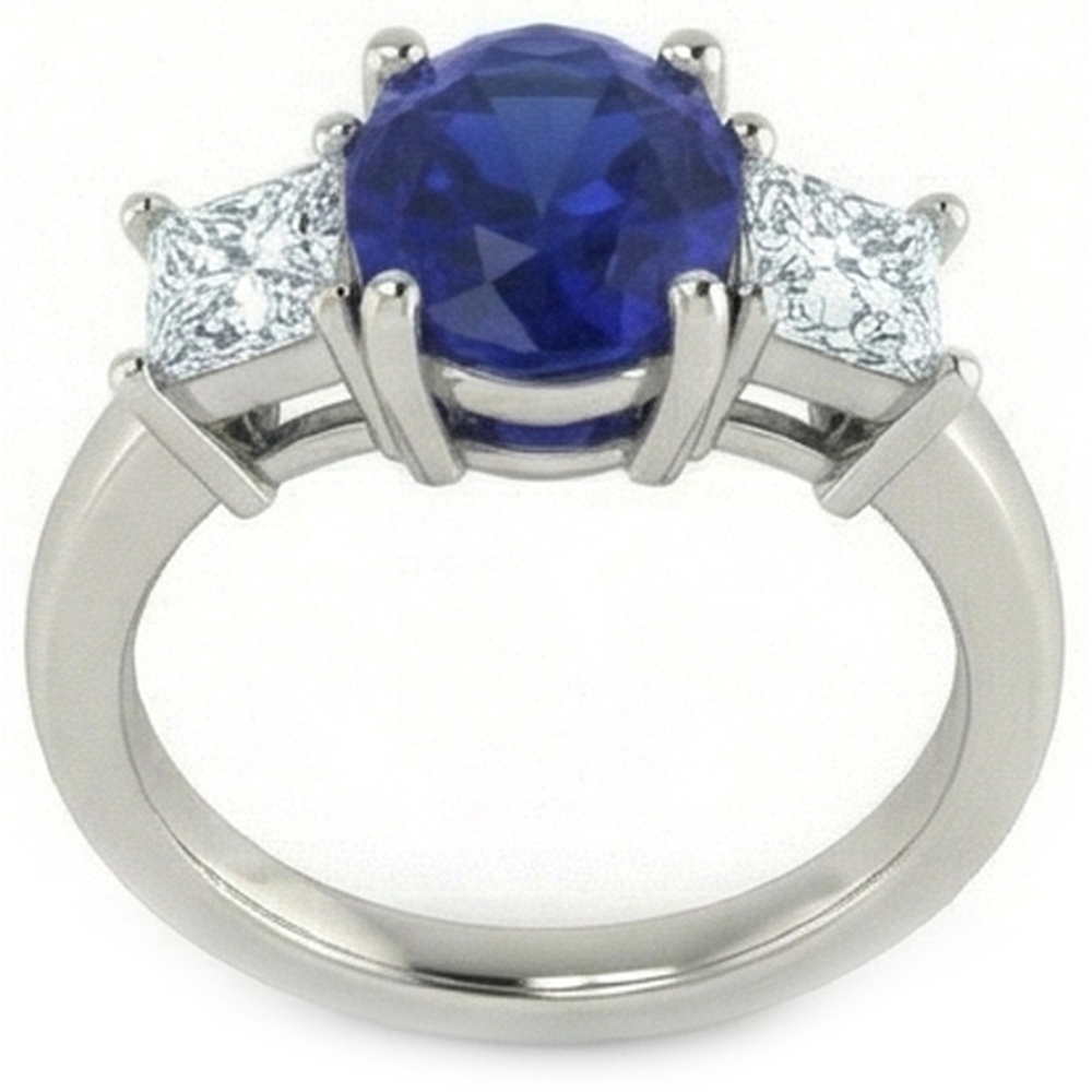 natural princess sapphire 2.25ct ring close up detail