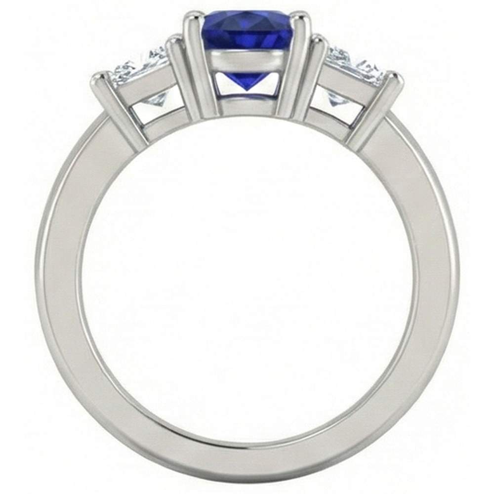 natural princess sapphire 2.25ct ring profile view