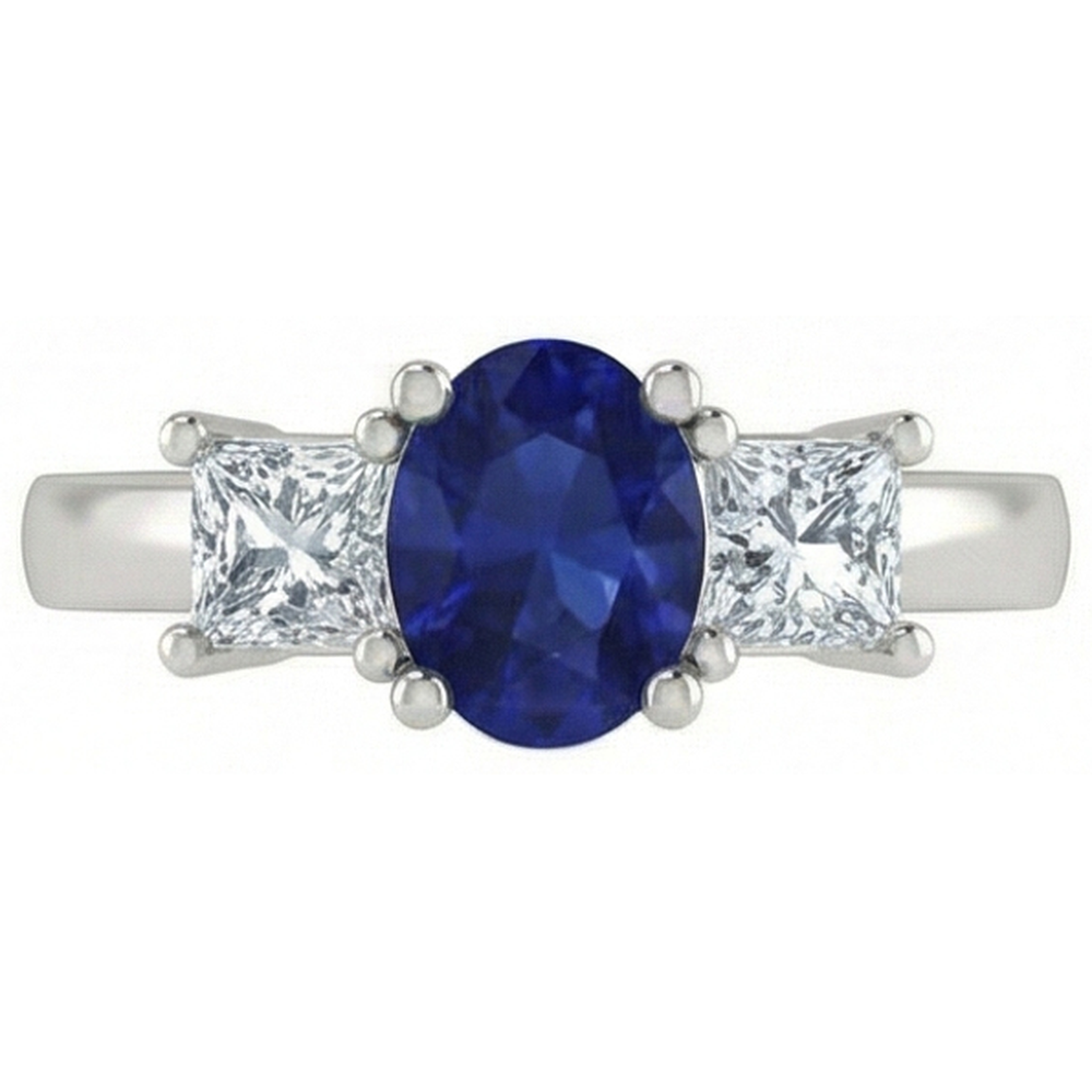 natural princess sapphire 2.25ct ring side angle
