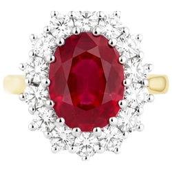 Natural Ruby Ring 4.75ct - White Gold 14K