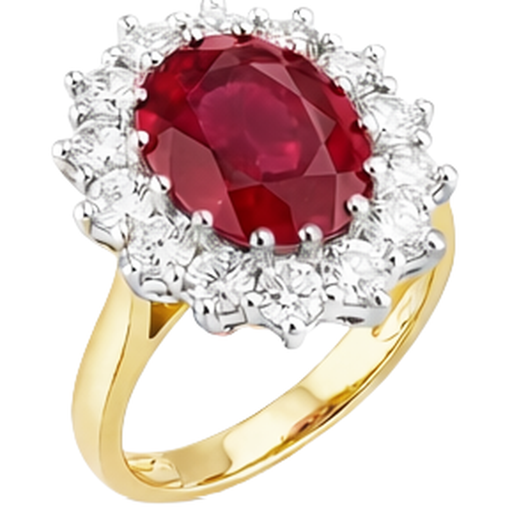 natural round ruby 4.75ct ring side angle