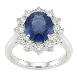 Natural Sapphire Ring 1.55ct - White Gold 14K