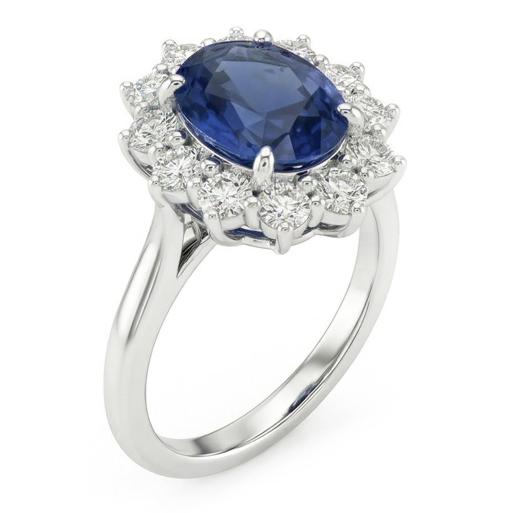 natural round sapphire 1.55ct ring side angle