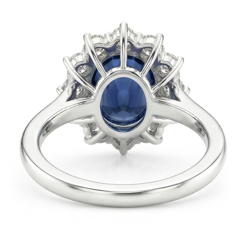 natural round sapphire 1.55ct ring profile view