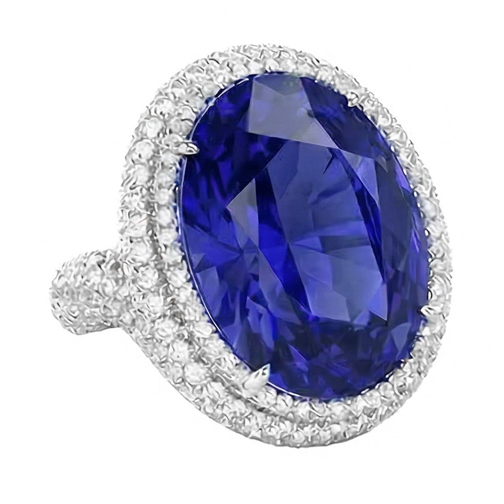 Oval Sapphire Gold Cocktail Ring