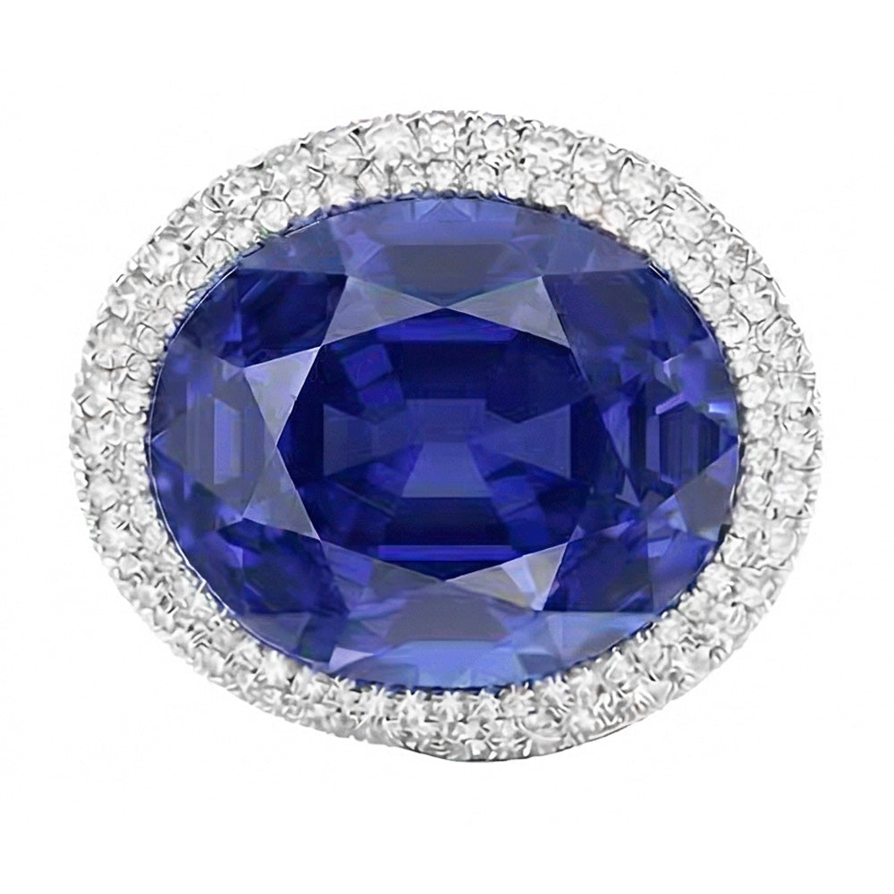 Oval Sapphire Gold Cocktail Ring